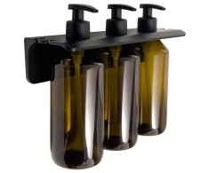 Gedy Grouper Trojitý Dávkovač Tekutého Mýdla Na Zavěšení, 3x500ml, Hnědá