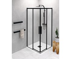 Polysan Altis Black čtvercový Sprchový Kout 800x800 Mm, Rohový Vstup, čiré Sklo