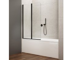 Aqualine Wila Vanová Zástěna 900x1400mm Skládací, černá, čiré Sklo