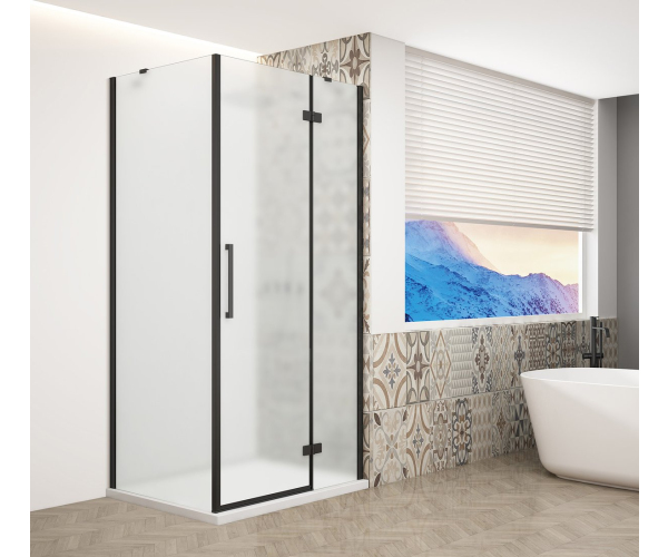 Gelco Trinity Black Obdélníkový Sprchový Kout 1200x900mm, Matné Sklo, Pravé
