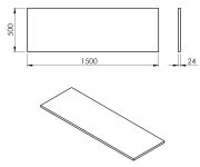 Sapho Plato Deska Rockstone 1500x24x500mm, Bílá Mat