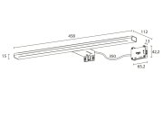 Sapho Felina Led Svítidlo, 10 W, 458x15x112 Mm, Ip44, Chrom