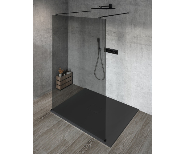 Gelco Vario Black Jednodílná Sprchová Zástěna Do Prostoru, Kouřové Sklo, 800 Mm