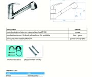 Dřezová Stojánková Baterie S Výsuvnou Sprchou - Chrom - Zora ZR108