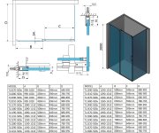 Polysan Thron Square Obdélníkový Sprchový Kout 1400x800mm, Hranaté Pojezdy