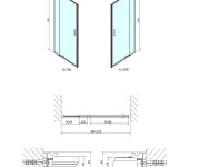 Polysan Easy Sprchové Dveře Otočné 880-1020mm, Sklo Brick