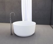 Polysan Estatis Volně Stojící Vana Litý Mramor ø110x51cm, Bílá Mat