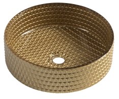 Sapho Maragua Skleněné Gravírované Umyvadlo Na Desku ø 39,5cm, Zlatá
