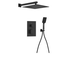 Sapho Podomítkový Sprchový Set S Termostatickou Baterií, Box, 2 Výstupy, černá Mat