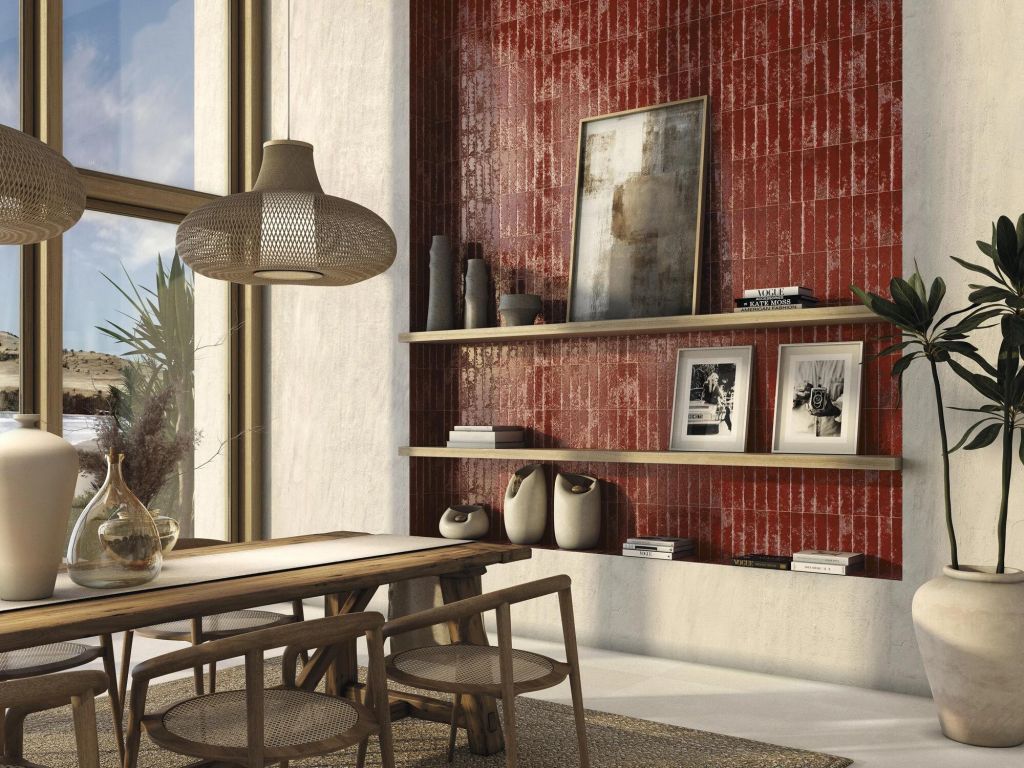 Realizace Luxusní stěna z obkladu ze série Ape Pukka Terracotta