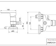 Ventura, Sprchová Stěnová Baterie Bez Sprchové Sady, Horní Vývod, Rozteč 100 Mm VNR3131-100