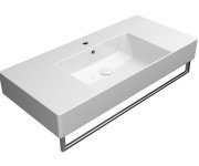 Gsi Kube X Keramické Umyvadlo 100x47cm, S Odkládacími Plochami, Broušená Spodní Hrana, Bílá Extraglaze