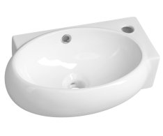 Sapho Ribera Keramické Umývátko Rohové 43x28,5cm, Otvor Pro Baterii Vpravo, Bílá