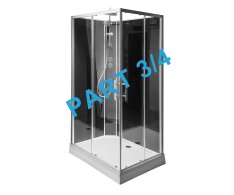 Aqualine Granvik Sprchový Box 800x1200x2180mm část 3/4 Zadní Tmavé Sklo