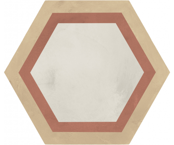 Retro dlažba Marca Corona Terra.Art Cornice T/C Esagono 25x21,6