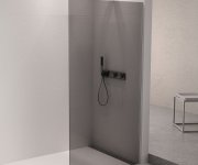 Polysan Architex Sada Pro Uchycení Skla Podlaha-stěna Se Spádovou Lištou, 1615x2105mm, Pravá, Leštěný Hliník