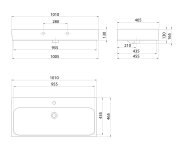 Cerastyle Toridi Keramické Umyvadlo 101x46,5cm, Bílá