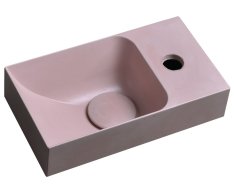 Sapho Piccolino Betonové Umývátko 30,8x17cm, Baterie Vpravo, Růžová Mat