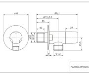 Rohový Ventil Black S Keram.vrškem 1/2"x 1/2" Sítko, Modrý - Fanski FA2760-AP004B-S-12