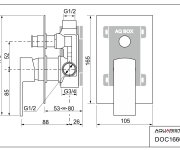 Docks, Podomítková Sprchová Baterie Pro 2 Odběrná Místa, S Aq-boxem DOC16600