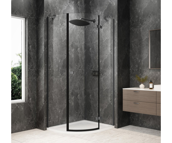 Polysan Globe Gun Metal čtvrtkruhový Sprchový Kout 1000x900mm, čiré Sklo, Pravé