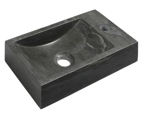 Sapho Blok Kamenné Umývátko 40x22cm, Baterie Vpravo, Antracit