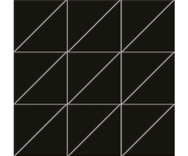Luxusní mozaika Vogue System Triangoli Interni Nero 10x10x14 Rett. (30x30) - černá