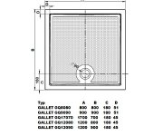 Gelco Gallet Sprchová Vanička Z Litého Mramoru, čtverec 90x90cm