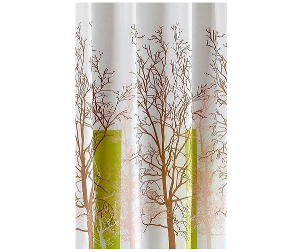 Aqualine Sprchový Závěs 180x180cm, Polyester, Bílá/zelená, Strom