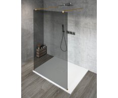 Gelco Vario Gold Matt Jednodílná Sprchová Zástěna Do Prostoru, Kouřové Sklo, 1100 Mm