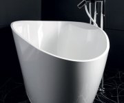 Gelco Elipsie Volně Stojící Vana 1570x700x560mm, Litý Mramor, Bílá Lesk