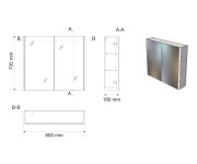 Aqualine Deneb Galerka 80x70x18cm, Bílá Mat