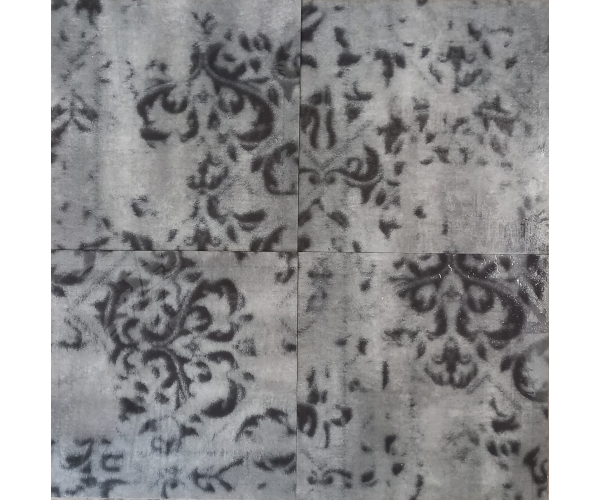 Dlažba jako beton Gigacer Krea Patchwork B Silver (Damask) MIX 60x60 4,8mm Rett. (skladem)