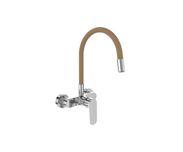 Dakota, Dřezová Stěnová Baterie S Flexi Béžovým Ramínkem, Rozteč 150mm