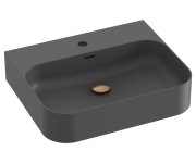 Umyvadlo Ceramic Slim Wall R, nástěnné - Umyvadlo Ceramic Slim Wall R 55 N, s otvorem pro baterii, s přepadem, antracit XJX03155005