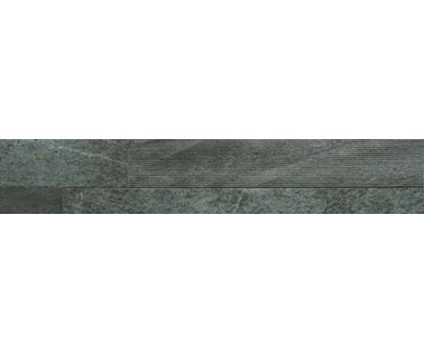 Dlažba jako kámen Coem Brit Stone Deco Ocean 15x90 Nat. Rett. - antracitová