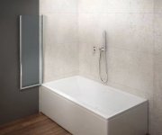 Aqualine Wila Vanová Zástěna 900x1400mm Skládací, Chrom, čiré Sklo