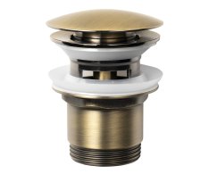 Aqualine Umyvadlová Výpust 5/4“, Click-clack, Velká Zátka, 30-45mm, Tmavý Bronz