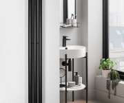 Sapho Pilon Otopné Těleso 196x1800mm, Se Třemi Háčky Pro Ručník, černá Mat