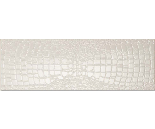 Extravagantní dekor Settecento Crocotiles Croco Joy White 24x72 - bílá