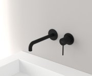 Sapho Ultramix Podomítková Dvouprvková Umyvadlová Baterie, Hubice 20cm, černá Mat