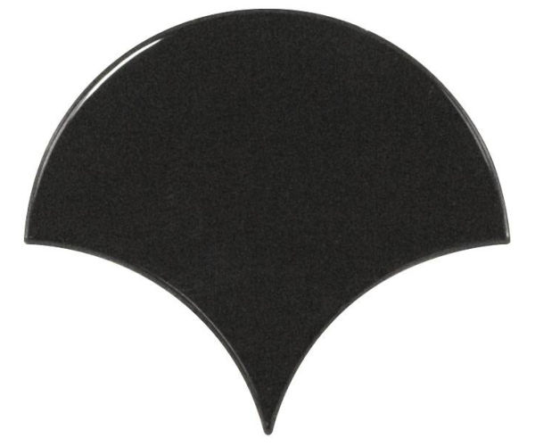 Vzorovaný obklad Equipe Scale Fan Black 10,6x12 - černá
