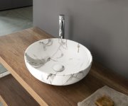 Sapho Rondane Keramické Umyvadlo Na Desku ø 41cm, Bianco Carrara