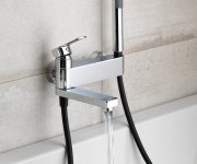Sapho Mixona Nástěnná Vanová Baterie S Ruční Sprchou, Otočné Ramínko, Chrom