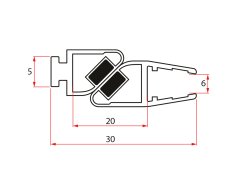 Gelco Set Magnetických Těsnění 45° Pro Sklo 6mm A Profil, 1900mm (2ks)