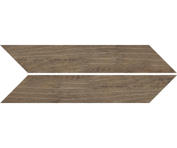Dlažba jako dřevo Sant Agostino Yorkwood Brown Chevron 9,4x49 Nat. Rett.  - hnědá