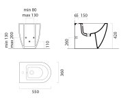 Gsi Pura Big Bidet Stojící 36x55cm, Agave Mat
