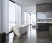 Vana Solo - Vana Solo 178x80, volně stojící, bílá, krytka přepadu a odtoku černá XC00100036