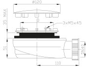 Polysan Vaničkový Sifon, Průměr 90mm, Dn40, Extra Nízký, Krytka Nerez Lesk