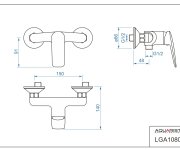 Laguna, Sprchová Stěnová Baterie Bez Sprchové Sady, Rozteč 150mm (3130) LGA10800